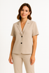 'Peregrine' Casual Lapel Short Sleeve Blazer - Celes Fashion